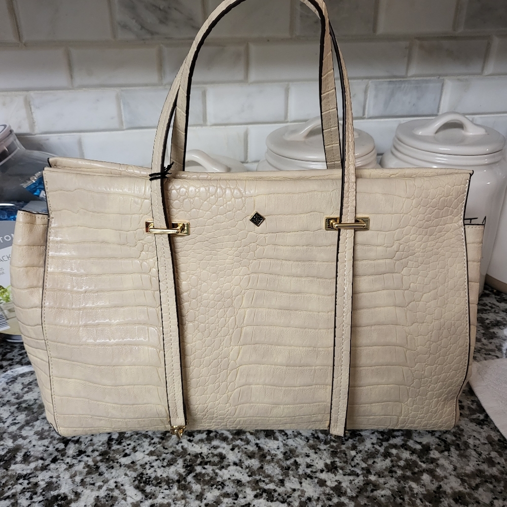 Antonio Melani NWT Exotic Tote Stone - Picture 12 of 15
